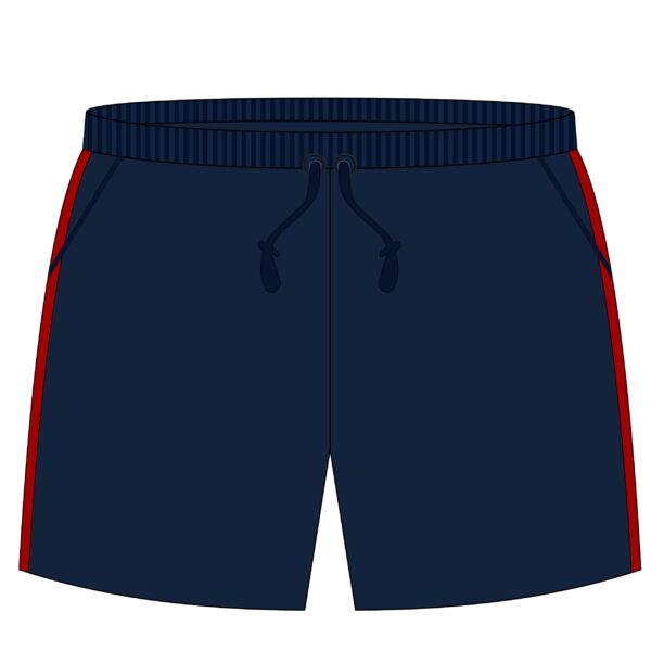 Game Navy Short with Red Stripe