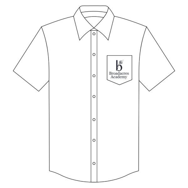 Short Sleeve badged button-up shirt